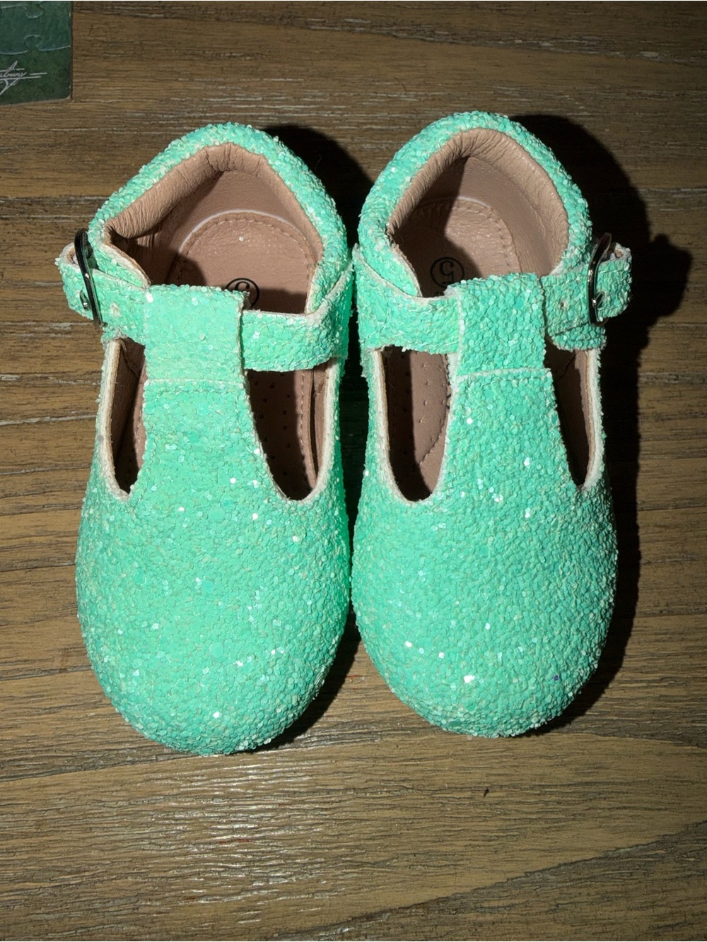 A bear co Glitter T-Strap Dress Shoes in Mint Green